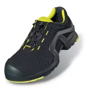 Image of Uvex 1 Unisex Black/Yellow Toe Capped Safety Trainers, EU 43