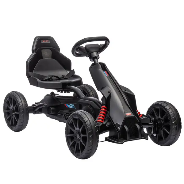 Image of HOMCOM Children Pedal Go Kart, Kids Ride on Racer w/ Adjustable Seat, Shock Absorption EVA Tyres, Handbrake, for Kids Aged 3-8