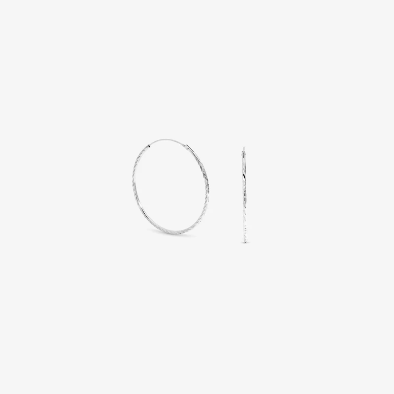 Image of Simply Silver Sterling Silver 925 20mm Sleeper Hoop Earrings Stud Earrings One Size Silver 39612811000
