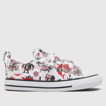 image of Converse White & Black Lo 2v Pirates Trainers Toddler