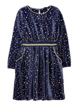 Image of Joules Girls Twil Velvet Stars Dress - Navy