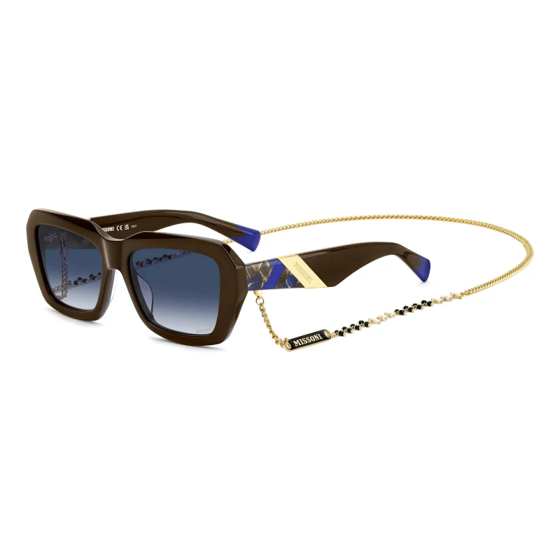 Image of Missoni Womens Rectangular Round Sunglasses Brown female 55 cm