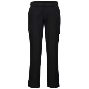 Image of Portwest Mens Stretch Slim Cargo Trousers (30R) (Black)