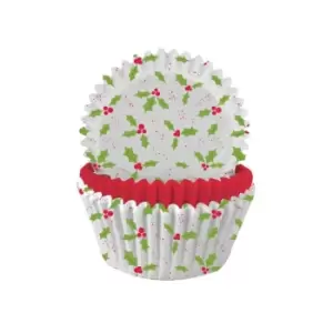 Image of Anniversary House Holly Christmas Cupcake Cases, Assorted