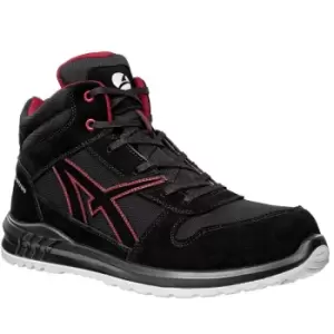 Image of Albatros Mens Clifton Suede Mid Cut Safety Boots (10 UK) (Black/Red) - Black/Red