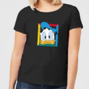 Image of Disney Donald Face Womens T-Shirt - Black