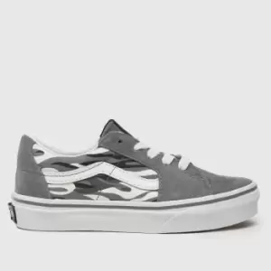 Image of Vans grey & Black sk8-low Boys Junior Trainers