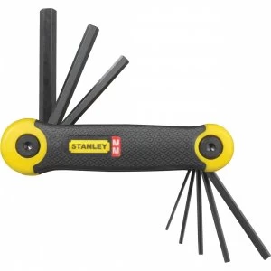 Image of Stanley 8 Piece Folding Hexagon Allen Key Set Metric