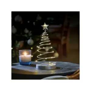 image of Marco Paul - Christmas Silver Spiral LED Tree Ornament