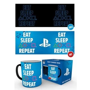 image of Playstation Eat Sleep Repeat Heat Change Mug