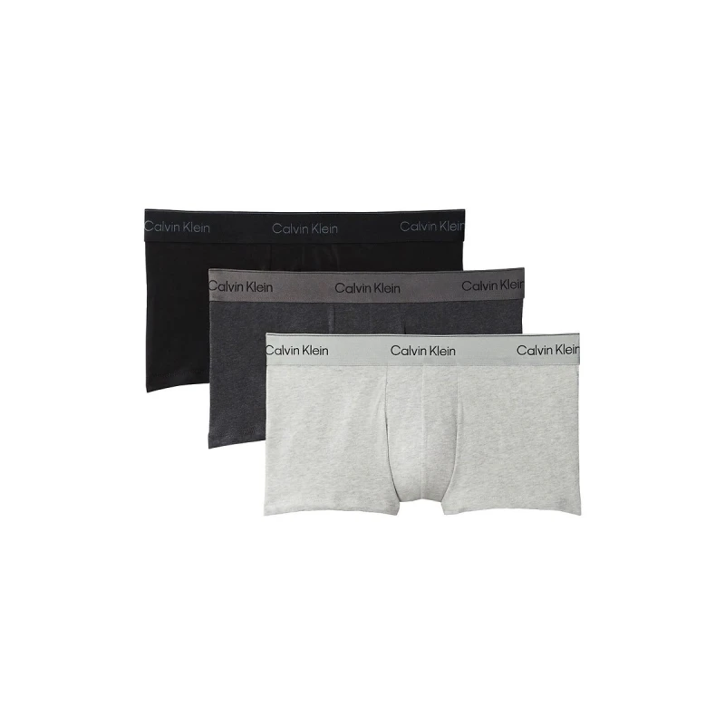 Image of Calvin Klein Underwear Pack of 3 Plain Stretch Boxer Shorts Black + Black + Black Cotton XL