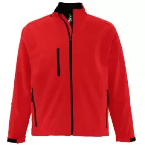 Image of SOLS Mens Relax Soft Shell Jacket (Breathable, Windproof And Water Resistant) (L) (Red)