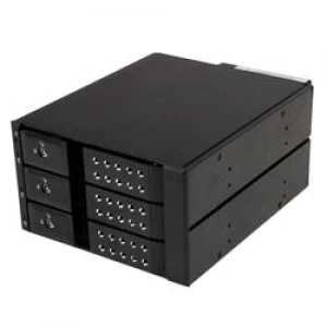 image of StarTech.com 3 Bay Aluminum Trayless Hot Swap Mobile Rack Backplane for 3.5" SAS II/SATA III