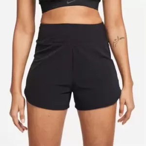 Image of Nike Bliss Womens Dri-FIT Fitness High-Waisted 3 Brief-Lined Shorts - Black
