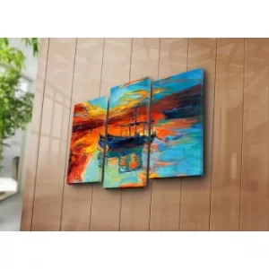 Image of 3PATK-25 Multicolor Decorative Canvas Painting (3 Pieces)