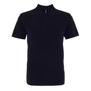 image of Asquith & Fox Mens Plain Short Sleeve Polo Shirt (S) (Washed Navy)