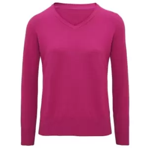 image of Asquith And Fox Womens/Ladies V-Neck Sweater (S) (Orchid Heather)