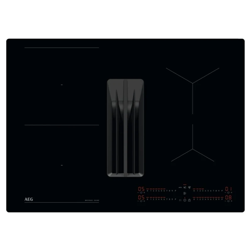 Image of AEG 6000 Series TCH74B01CB 70cm Induction Extractor Hob - Black - For Ducted/Recirculating Ventilation