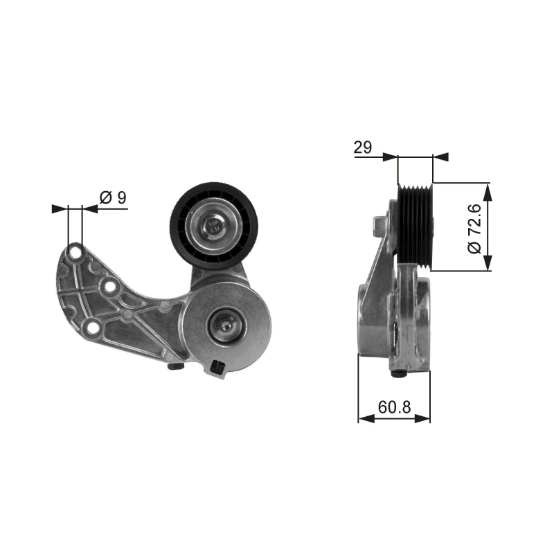 Image of GATES Tensioner pulley GATES T38317
