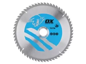 Image of OX Tools OX-TCTW-2103060 OX Wood Cutting Circular Saw Blade 210mm x 30 x 60T ATB