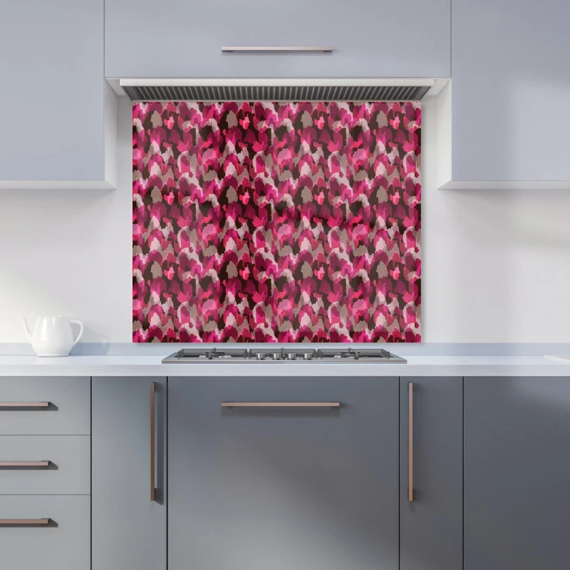 Image of Warren Reed - Designer Modern Flower Pattern Kitchen Splashback in Pink Size: 900mm x 650mm Pink Unisex 900mm x 650mm