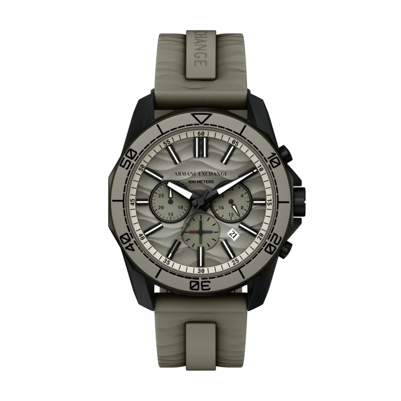 Image of Armani Exchange Mens AX1971 Grey Silicone Strap Watch