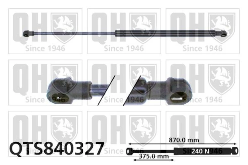 Image of QUINTON HAZELL Tailgate strut QUINTON HAZELL QTS840327