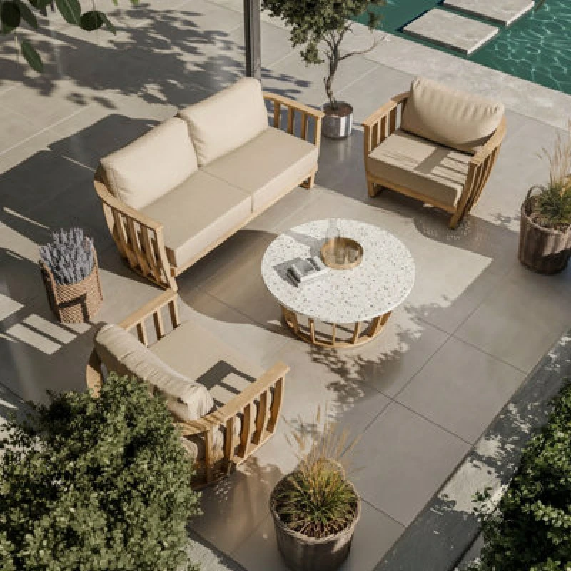 Image of Royalcraft Lucca 5-Seater Wood Lounging Set With Coffee Table