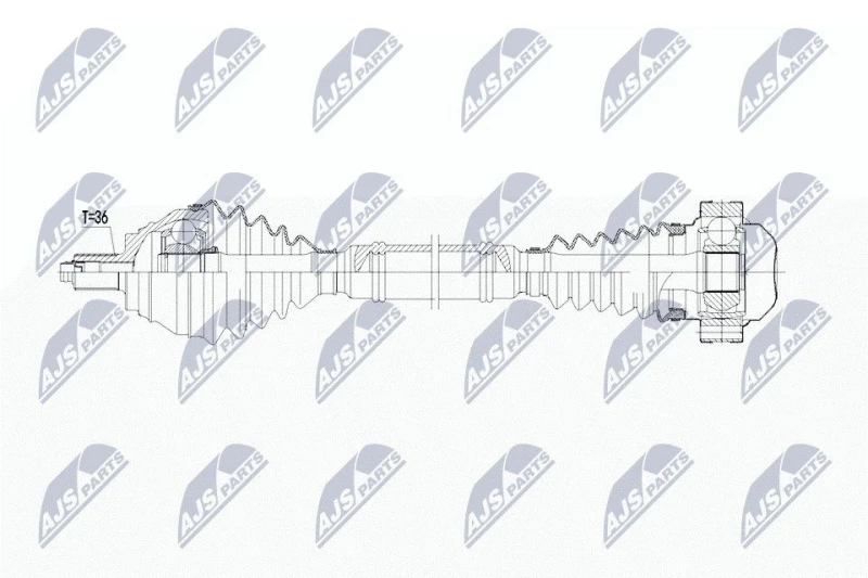 Image of NTY NPW-WW-231 Drive shaft 6-Speed Manual Transmission, Front Axle Right Drive Shaft (13)