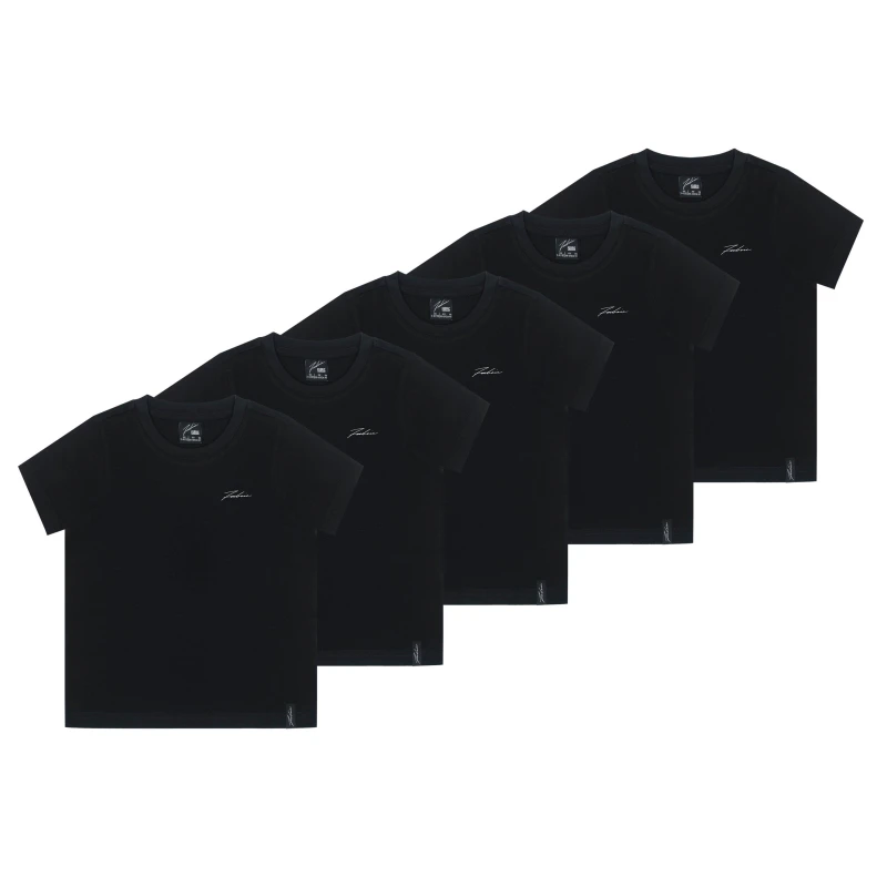 Image of Fabric 5pack T-Shirts Infant - Black 3 - 4 Years