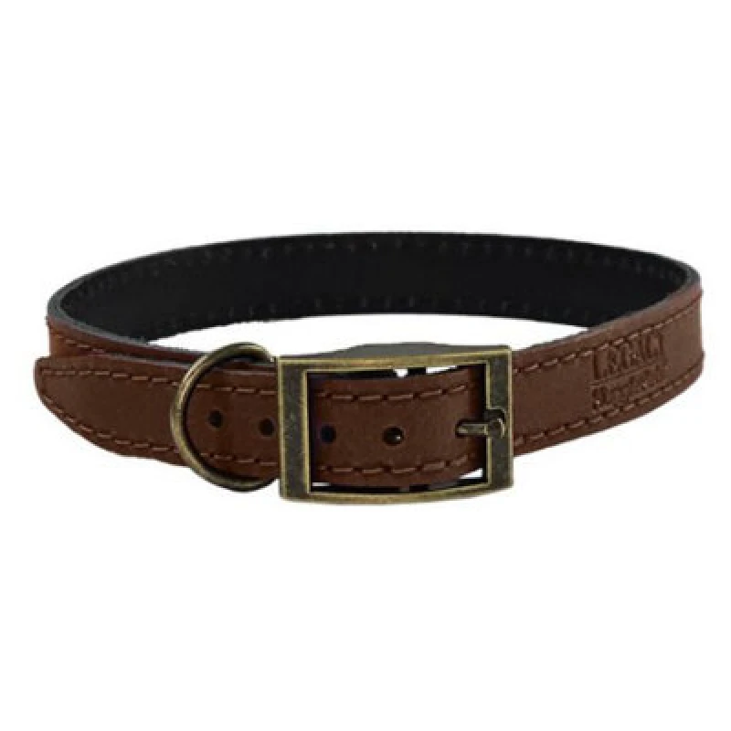 Image of HugglePets Legacy Leather Dog Collar Brown