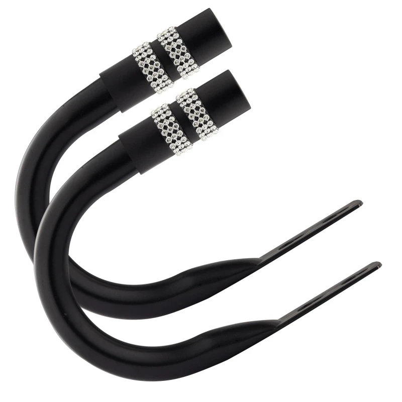 Image of Emma Barclay Diamante Pair of Curtain Holdback Tiebacks Curtain Poles Hold Back Black 71175003000