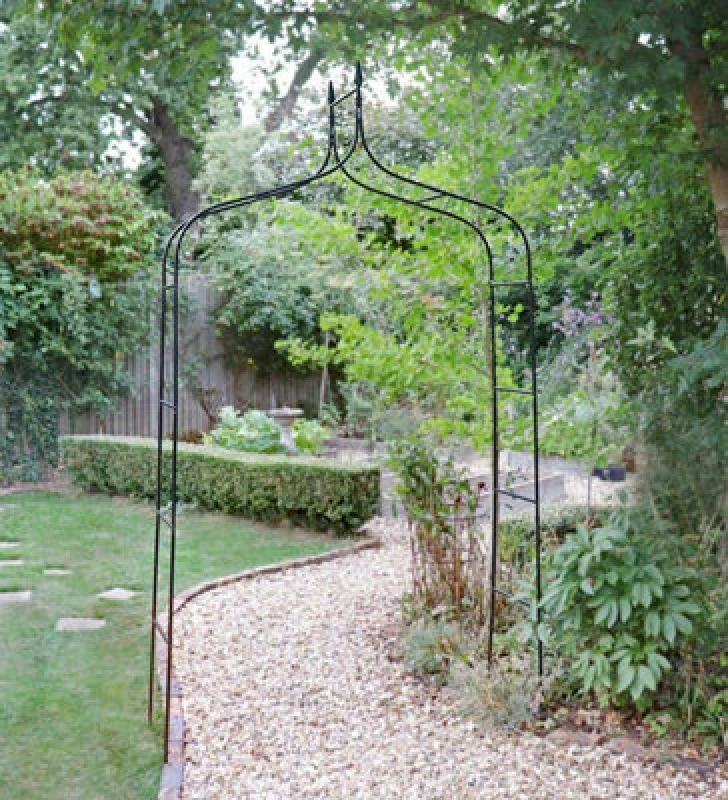 Image of Gr8 Garden Metal Decorative Garden Arch Rose Climbing Plants Archway Path Dark Green unisex