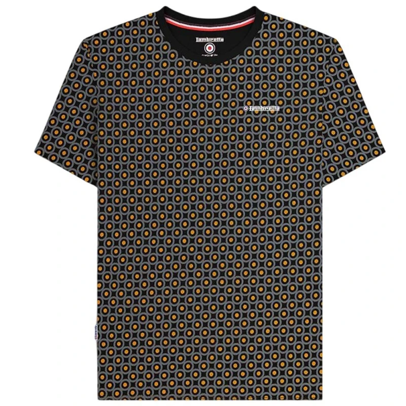 Image of Lambretta Lambretta Men Geometric T-Shirt in Black Size: Medium Black M Male 5063703649650