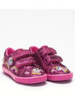 Image of Lelli Kelly Girls Abigail Unicorn Strap Shoes - Purple Glitter