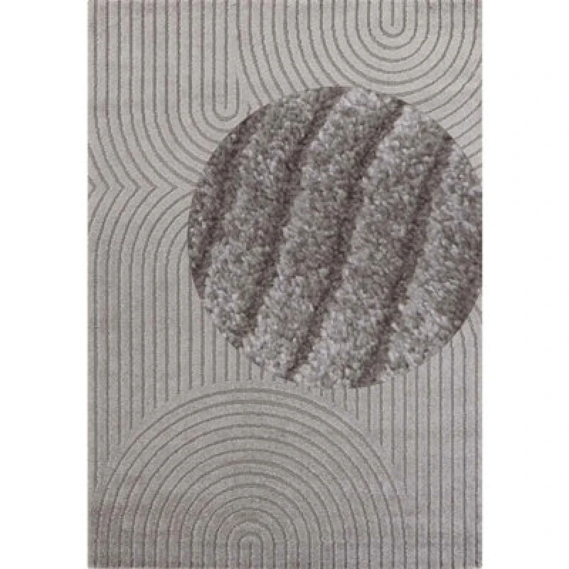Image of The Rugs Soft Short Pile Rug Runner Panglao Polyester Polypropylene High Low In Grey