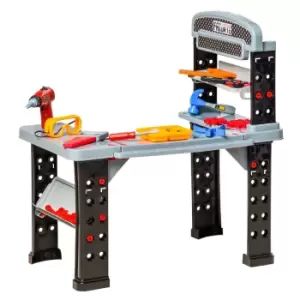 Image of Homcom Kids Workbench Toy W/ Storage Shelf Electric Drill For 3+ Years Old