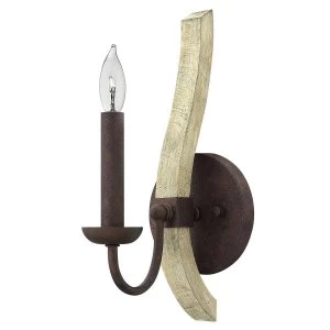 Image of 1 Light Indoor Candle Wall Light Iron Rust, E14