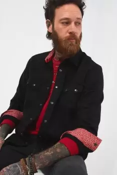 Image of Paisley Print Denim Shirt