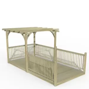Image of Forest Garden Ultmia Pergola and Decking Kit 4.8m with 4 x Balustrade