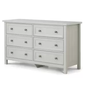 image of Julian Bowen Maine 6 Drawer Wide Chest Of Drawers Dove Grey