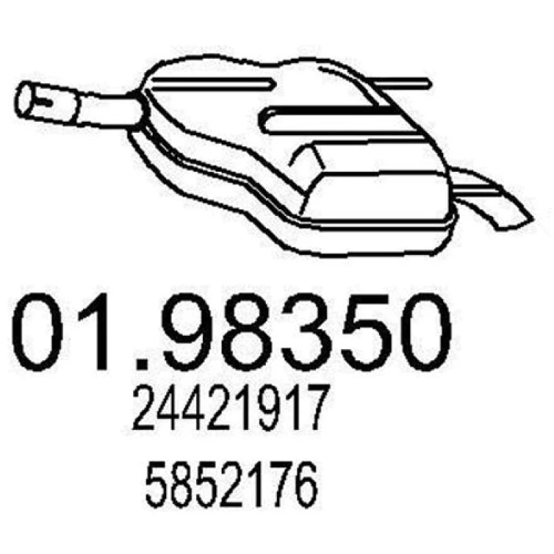 Image of MTS 01.98350 Rear silencer End Silencer (3437)