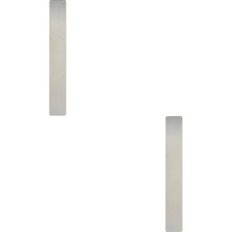 Image of Loops 2x Plain Door Finger Plate 650 x 75mm Satin Stainless Steel Push Plate Metallics