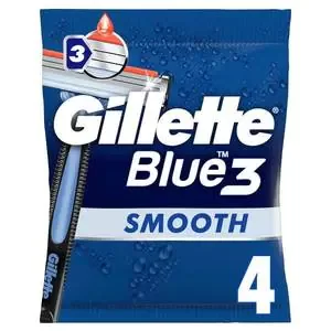 image of Gillette Blue 3 Disposable Mens Razor 4 pack