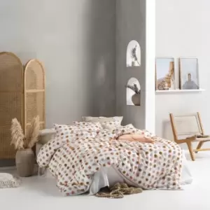 Image of Linen House Haze Pink and Sand Duvet Cover and Pillowcase Set Pink