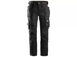 image of Snickers 62410404048 AllroundWork Stretch Trousers Slim Fit Black 33R