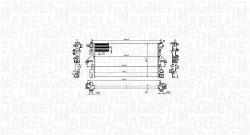Image of MAGNETI MARELLI Engine radiator MAGNETI MARELLI 350213216800