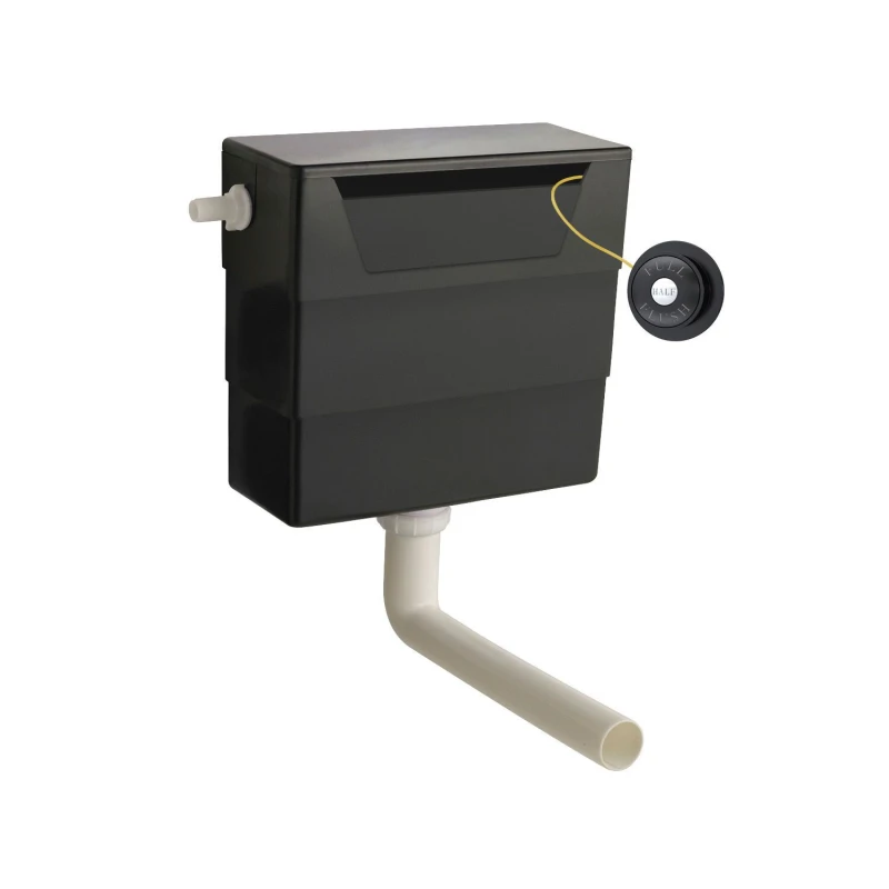 Image of Balterley Water Saving Dual Flush Side Inlet Push Button Matt Black Black