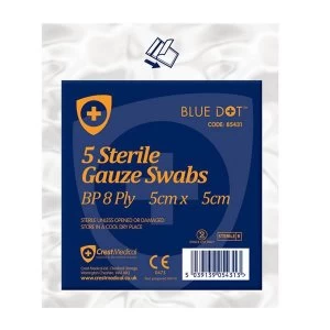 image of Click Medical Gauze Swabs Sterile 5x5cm White Ref CM0451 Pack 5 Up to