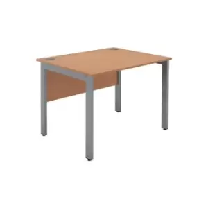 Image of Serrion Rectangular Goal Post Desk 1000x800x730mm Beech/Silver KF823223